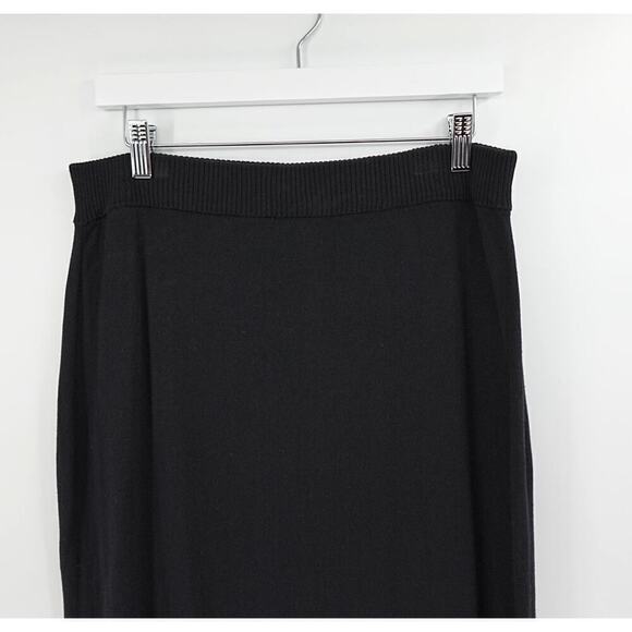 PLANET by Lauren G Pima Cotton Borderline Skirt 2 Black Mod Minimalist Timeless - Picture 5 of 16